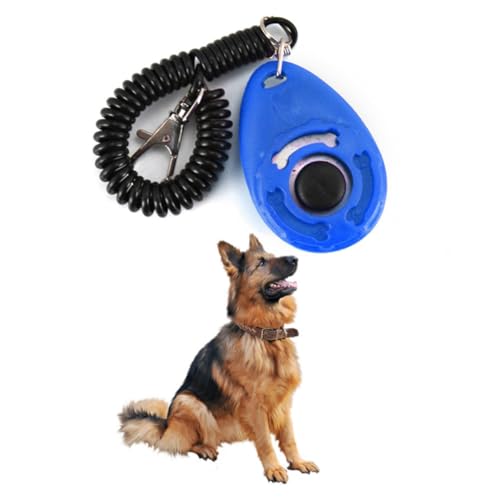 HYTROVE 4 Stück Professioneller Hundetraining Clicker mit Großem Knopf und Handgelenkschlaufe Langlebiger Metall clicker für Effektives Sicheres Katzen Hundetraining Geräuschstarker von HYTROVE