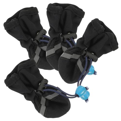HYTROVE Haustier-hundeschuhe 4 Stück Regenschuhe Nicht-hundeschuhe Bequem und Schwarz für Die Jahreszeiten Zufällige Farbe von HYTROVE