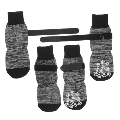 HYTROVE 4Stücke rutschfeste Hundesocken aus Baumwolle Waschbare Pfotenschutzsocken für Kleine für Drinnen und Draußen von HYTROVE