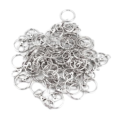 HYTROVE Drehbarer D-schlüsselring Mit Karabinerverschluss 50er-Pack Metall-schlüsselanhänger-Set Für Autotürschlüssel von HYTROVE