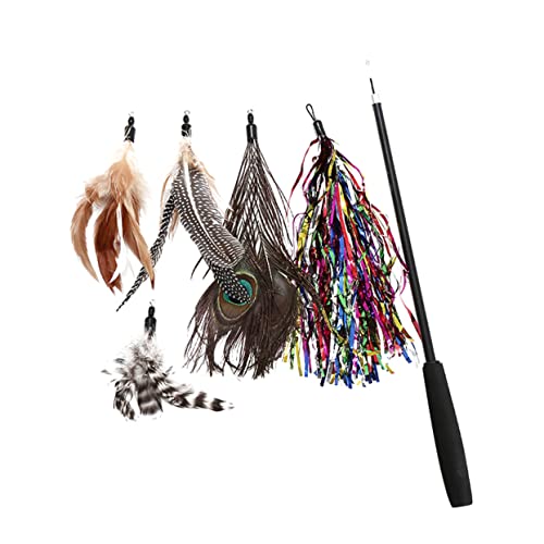 HYTROVE 6 Stück Katzen Set mit Interaktive Katzenangel mit Pfauenfeder und Ersatzköpfen Fördert Gesundheit und Aktivität Ihrer Katze für Gemeinsame Spiele und Stärkung Bindung HYTROVE 6 Stück Katzen Set mit Interaktive Katzenangel mit Pfauenfeder und Ersatzköpfen Fördert Gesundheit und Aktivität Ihrer Katze für Gemeinsame Spiele und Stärkung Bindung von HYTROVE