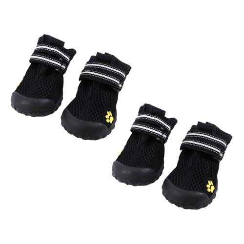 HYTROVE Atmungsaktive Verstellbare Hundeschuhe mit Rutschfester Sohle Weiches Mesh für Mittlere und Große Hunde Beim Wandern und Outdoor Schutz der Pfoten Schwarz HYTROVE Atmungsaktive Verstellbare Hundeschuhe mit Rutschfester Sohle Weiches Mesh für Mittlere und Große Hunde Beim Wandern und Outdoor Schutz der Pfoten Schwarz von HYTROVE