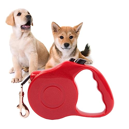 HYTROVE Automatische Hundeleine Rot Verstellbare Ergonomische Ausziehbare Leine für Kleine Hunde bis Praktisch für mit Bequemem Einfinger Entriegelungsmechanismus von HYTROVE