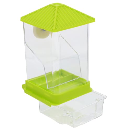 HYTROVE Automatischer Futterspender für Papageien Spritzschutz Vogelfutterbox aus Kunststoff Große Kapazität für Vogelkäfige und Tierbedarf Grün von HYTROVE