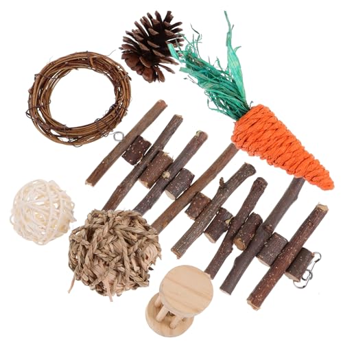 HYTROVE Hamster Spielzeug Aus Holz Und Rattan Teiliges Zubehör Für Kleintiere Inklusive Kau Und Unterhaltungs-spielzeuge Für Hamster Ratten Und Chinchillas Fördert Zahnpflege Und von HYTROVE
