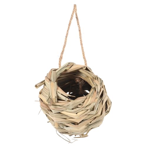 HYTROVE Handgewebtes Vogel und Hamsternest aus Natürlichem Stroh Geeignet für Garten und Haus Atmungsaktive Rückzugshütte für Kleintiere und Rustikales Design von HYTROVE