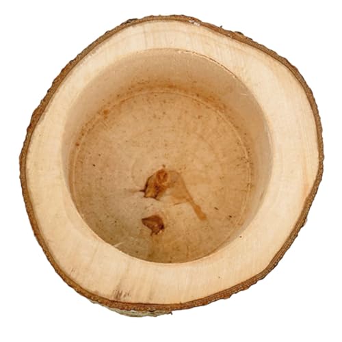 HYTROVE Holz Futternapf für Hamster Niedliche Chinchilla Schüssel aus Holz Futterbehälter für Kleintiere Langlebig und Leicht zu Reinigen für Meerschweinchen und Andere Kleine Haustiere von HYTROVE