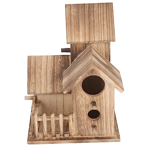 HYTROVE Holz Vogelhaus Nistkasten für Wellensittiche und Papageien Kreatives Design für Garten und Balkon Sicheres Material Natürlicher Lebensraum für Vögel von HYTROVE