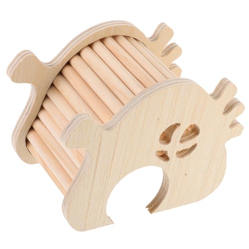 HYTROVE Hamsterversteck Aus Holz Mit Kletterleiter Niedliches Hamsterhaus Für Kleine Haustiere Sicher Und Beißfest Für Zwerghamster Und Rennmäuse Gemütlicher Rückzugsort Für Ihr von HYTROVE