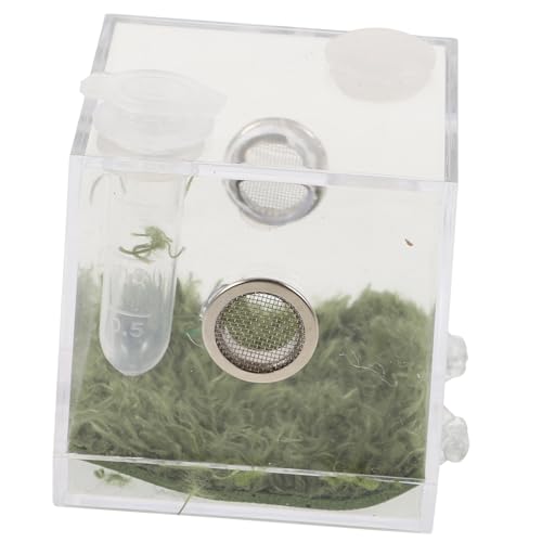 HYTROVE Insektenfütterungsbox für Sprünge Spinnen Kompakte Zuchtbox mit Futteröffnung Geeignet für Reptilien und Insekten Temperaturmessgerät für Terrarien und Zuchtanwendungen von HYTROVE