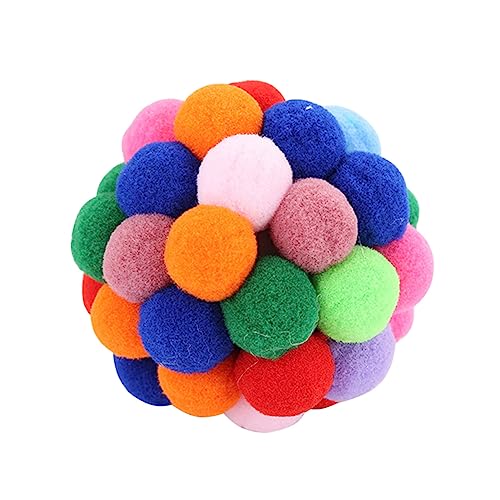 HYTROVE Ball Mit Glocke Für Katzen - Bunte Glockenbälle Aus Kunststoff Sprungball- Zum Kauben Und Spielen Zufällige Farbe von HYTROVE