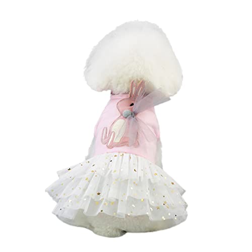 HYTROVE Süße Party-Kleidung Für Hunde Tutu-Kleid Für Haustiere Weiche Baumwolle Outdoor-Kleidung Für Hunde Weiß Größe M von HYTROVE