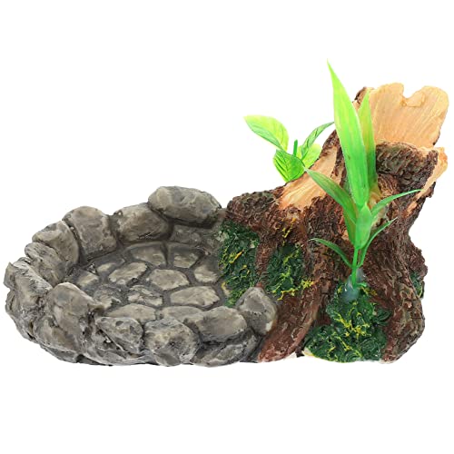HYTROVE Reptilien Futter und Wasserschale aus Robustem Harz für Schildkröten und Kleine Reptilien Natürliche Farben für Langlebig und Dekorativ für Terrarien von HYTROVE