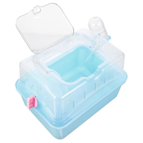 HYTROVE Tragbarer Hamsterkäfig aus Kunststoff mit Design Reise Hamsterträger für Kleine Haustiere Atmungsaktive Transportbox mit Griff für Hamster und Zwerghamster von HYTROVE