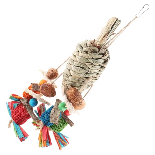HYTROVE Papageien Kauspielzeug Aus Naturmaterialien Bunte Vogelspielzeuge Für Vögel Hängendes Spielzeug Futtersuche Für Wellensittiche Und Andere Haustiere von HYTROVE