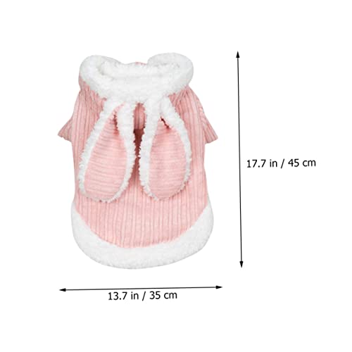 HYTROVE Warmer Hundemantel mit Kapuze Gefüttert Cartoon Hase Design Weicher Kuschelmantel für Kleine und Mittlere Hunde für Herbst und Winter Outdoor Aktivitäten von HYTROVE