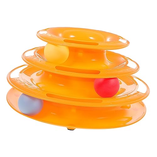 HYTROVE 3-Schicht Rotierenden Kätzchen Teaser Spielzeug Katze Spielzeug Set Bunte Unterhaltsam Katze Track Turm von HYTROVE