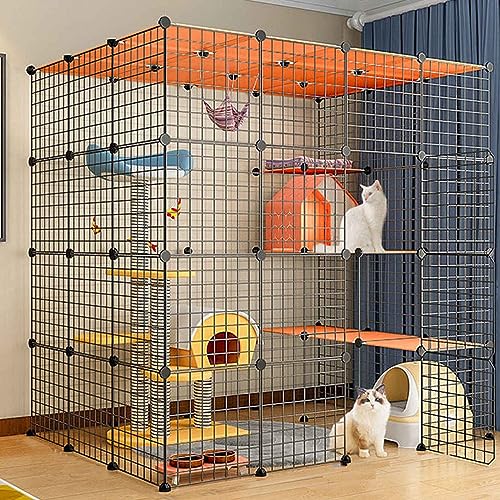 Katzenkäfige Indoor Groß mit Dach, Kitten Pen, Cat House, Mehrschichtiges Design, Einfache Montage Der Cattery, Verschiedene Größen, 2 Farben Katzenkäfige Indoor Groß mit Dach, Kitten Pen, Cat House, Mehrschichtiges Design, Einfache Montage Der Cattery, Verschiedene Größen, 2 Farben von HYUFEIAO