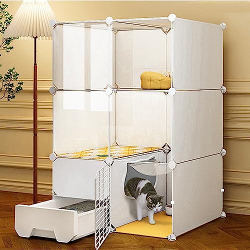 Katzenkäfige Indoor Groß mit Katzentoilette, Draht Katzenkäfig Tragbarer Katzenkäfig Groß Outdoor Katzenkäfig Ideal für 1-4 Katzen Katzenkäfige Indoor Groß mit Katzentoilette, Draht Katzenkäfig Tragbarer Katzenkäfig Groß Outdoor Katzenkäfig Ideal für 1-4 Katzen von HYUFEIAO