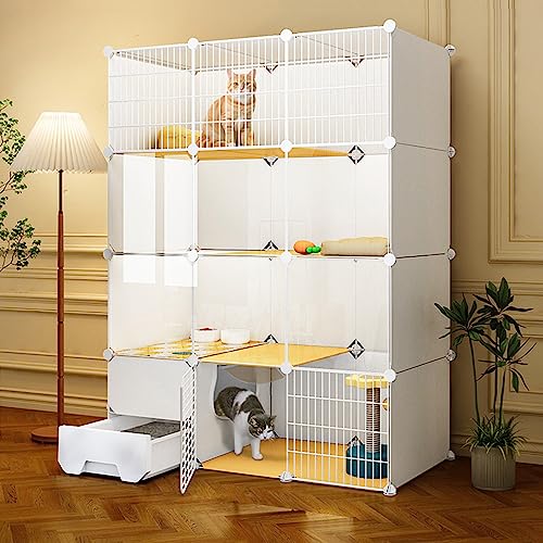Katzenkäfige Indoor Groß mit Katzentoilette, Draht Katzenkäfig Tragbarer Katzenkäfig Groß Outdoor Katzenkäfig Ideal für 1-4 Katzen Katzenkäfige Indoor Groß mit Katzentoilette, Draht Katzenkäfig Tragbarer Katzenkäfig Groß Outdoor Katzenkäfig Ideal für 1-4 Katzen von HYUFEIAO