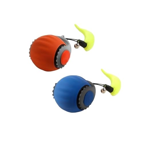 HYUIND 1/2 STÜCKE Interaktives Katzenspielzeug Ball Elektrischer Rollball Spielzeug for Katzen Kätzchen Haustiere Smart Automatischer Teaser USB Wiederaufladbar(Blue Orange) von HYUIND