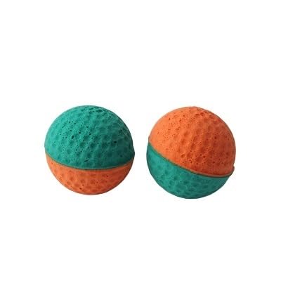 HYUIND 10 stücke Haustier Spielzeug Latex Ball Katzenspielzeug Schaum Ball Feder Kätzchen Spielen Katzen Ball Spielzeug Katzenspielzeug Interaktiv Zu Chase Übung(10pcs No Feather) von HYUIND