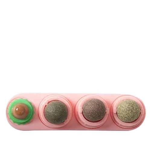 HYUIND 4-in-1-Katzenspielzeug, Katzenminzball, Lecken, rotierende Katzenminze, Katzensnack, Lutscher, selbstheilender Katzenspielzeugball, Appetit steigerndes Spielzeug, Bälle(7) von HYUIND