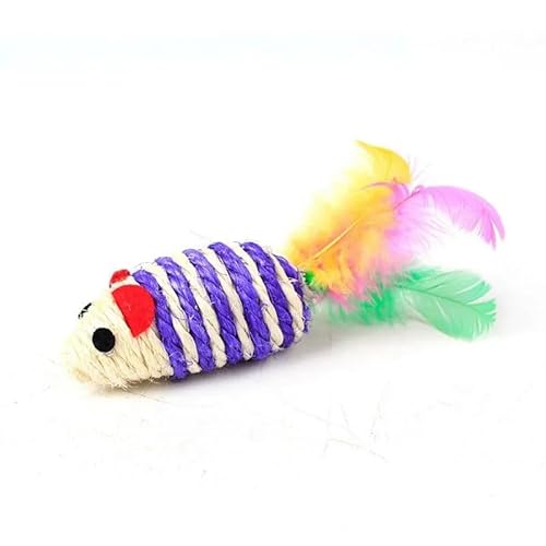 HYUIND 5 Stück Bunte Sisal-Maus, interaktives Katzenspielzeug, Feder, Heimtierbedarf, Katzenkrallen, Schleifen, Katzentraining, Catcher-Zubehör HYUIND 5 Stück Bunte Sisal-Maus, interaktives Katzenspielzeug, Feder, Heimtierbedarf, Katzenkrallen, Schleifen, Katzentraining, Catcher-Zubehör von HYUIND