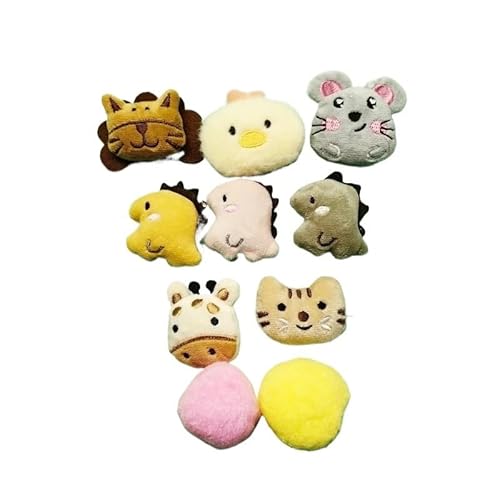 HYUIND Haustierspielzeug-Set, Katzenspielzeug-Set mit Katzenminze, Kätzchen-Plüschspielzeug mit Duft, Katze, Mini-Katzenminze, Kauspielzeug, Zähneknirschen, Heimtierbedarf(F) von HYUIND