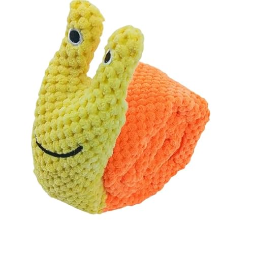 HYUIND Hunde-Puzzle-Futterspender, interaktives Spielzeug, unzerstörbarer Plüschton, Quietschspielzeug for Welpen, widerstandsfähig, faltbar, Schnecken-Haustierbedarf(7) von HYUIND