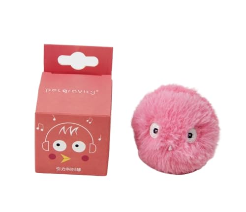 HYUIND Intelligentes Katzenspielzeug, interaktiver Ball, Plüsch, elektrischer Katzenclip, Trainingsspielzeug, Kätzchen, Touch-Sound, Haustierprodukte, Toyball(Plush Pink Bird) von HYUIND