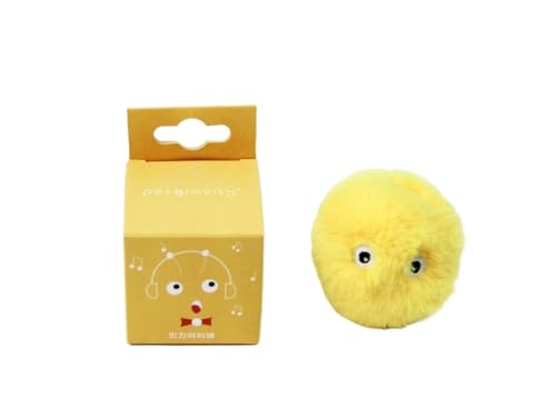 HYUIND Intelligentes Katzenspielzeug, interaktiver Ball, Plüsch, elektrischer Katzenclip, Trainingsspielzeug, Kätzchen, Touch-Sound, Haustierprodukte, Toyball(Plush Yellow Cricket) von HYUIND