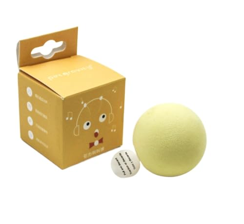 HYUIND Intelligentes Katzenspielzeug, interaktiver Ball, Plüsch, elektrischer Katzenclip, Trainingsspielzeug, Kätzchen, Touch-Sound, Haustierprodukte, Toyball(Yellow Cricket Sound) von HYUIND