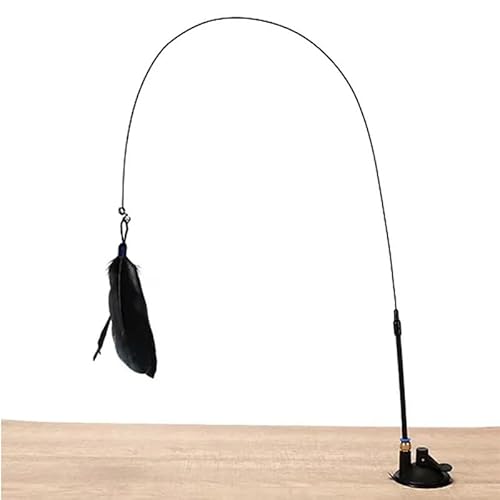 HYUIND Interaktiver Katzen-Teaser-Stick mit Glocke, Feder, langem Stab und Saugnapf, Katzenspielzeug for Hauskatzen, einziehbares Zauberstabspielzeug HYUIND Interaktiver Katzen-Teaser-Stick mit Glocke, Feder, langem Stab und Saugnapf, Katzenspielzeug for Hauskatzen, einziehbares Zauberstabspielzeug von HYUIND