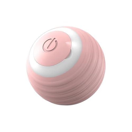 HYUIND Katzenbedarf, Spin Ball, Katzenspielzeug, elektrisch, interaktiv, USB-Aufladung, Katzen- und Hundezubehör, Katzenballspielzeug(Style 1 Pink) von HYUIND