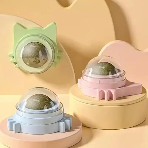 HYUIND Katzenminzen-Wand-Spinnball – Natürliche Minze for Katzen, fördert die Verdauung, steigert den Appetit, interaktives Spielzeug for Jagen for Katzen(3) von HYUIND