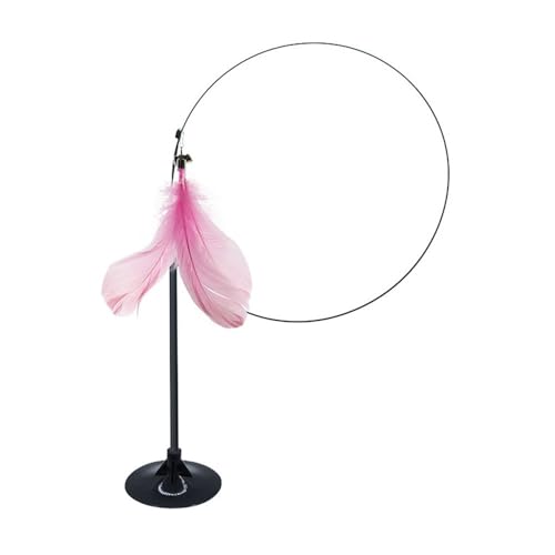 HYUIND Katzenspielzeug, neckender Katzenstab, interaktives Spielzeug, Kätzchenfedern, Zauberstab mit Glocke, Saugnapf, Spielzeug, Spielen mit Katzen, Haustierzubehör(Ordinary Pink) von HYUIND