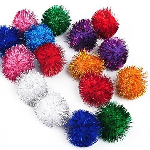 HYUIND Katzenspielzeug Interaktives Ball-Trainingsspielzeug for Haustiere Kätzchen Interaktiver Soundring Papier Spielball Katzenzubehör(100pcs) von HYUIND