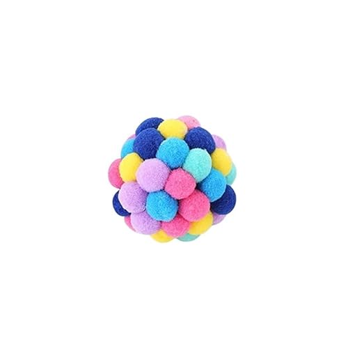 HYUIND Katzenspielzeug Plüschball Spielzeug Haustier Elastischer Glockenball Selbst Hallo Ball Spielende Katze Bunter Ball for Hauskatzen Katzenspielzeug Ball(Random Color 6cm) von HYUIND