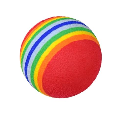 HYUIND Regenbogen Eva Katzenspielzeug Ball Interaktives Katzen- und Hundespiel Kauen Rassel Kratzen Eva Ball Trainingsbälle Haustierspielzeug Zubehör(02) von HYUIND