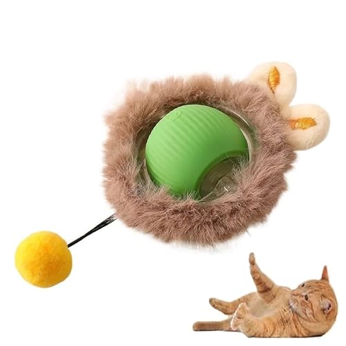 Wiederaufladbares Heimtierbedarf Hunde- und Katzentraining zur Nachahmung von Ratten-Haustier-Interaktives Spielzeug Elektrischer Spielzeugball Simulierter Schwanz Home(Green-Plush) von HYUIND