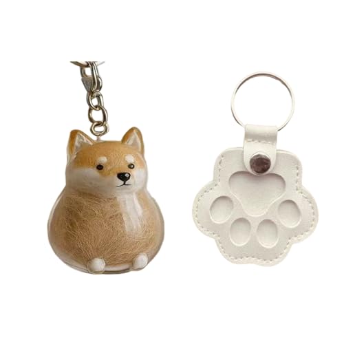 2 Stück Tierhaar Erinnerung, Erinnerung Hund, Hund Erinnerung, Schlüsselanhänger Hund, Transparenter Schlüsselanhänger Mit Pfoten Design, Hund Erinnerung, Aufbewahrungsanhänger für Haustierhaare von HYZSHL
