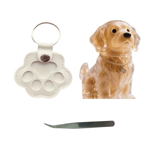 HYZSHL Hund Erinnerung Schlüsselanhänger, Tierhaar Erinnerung Aufbewahrungsbox Mit Transparentem Design, Erinnerung Hund, Schlüsselanhänger Hund Mit Klemme für Haustiergedenkstücke von HYZSHL