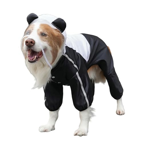 HZHYMBD Regenmantel für Haustiere Big Dog Haustier Regenmantel, Vierbeinige Im Freien Wasserdicht-schwarz-weiß-Panda Kleidung-4xl (28-40 Jin Empfohlen) von HZHYMBD