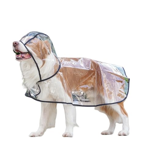 HZHYMBD Regenmantel für Haustiere Haustier Großer Hund Transparenter Im Freien, Große Hundekleidung Regenmantel-Schwarze Kante-m (5-7 Jin Empfohlen) von HZHYMBD