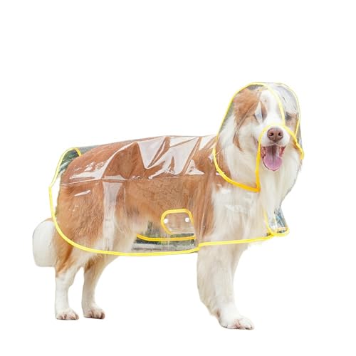 HZHYMBD Regenmantel für Haustiere Haustier Großer Hund Transparenter Im Freien, Große Hundekleidung Regenmantel-gelbe Kante-s (3-4 Jin Empfohlen) von HZHYMBD