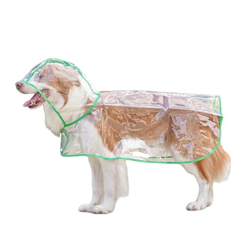 HZHYMBD Regenmantel für Haustiere Haustier Großer Hund Transparenter Im Freien, Große Hundekleidung Regenmantel-grüne Kante-3xl (26-45 Jin Empfohlen) von HZHYMBD