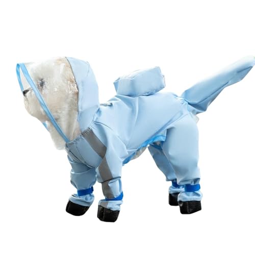HZHYMBD Regenmantel für Haustiere Haustier Regenmantel, Kann Kleine Hunde All-Inclusive Der Regenzeit Ziehen-blau-s (empfohlenes Gewicht 4-7 Pfund) von HZHYMBD