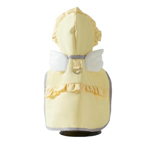 HZHYMBD Regenmantel für Haustiere Pet Regenmantel, Kleine Hunde An Regnerischen Tagen, Wasserdichter Poncho Beim Ausgehen-gelb-l (empfohlenes Gewicht 10-15 Pfund) von HZHYMBD
