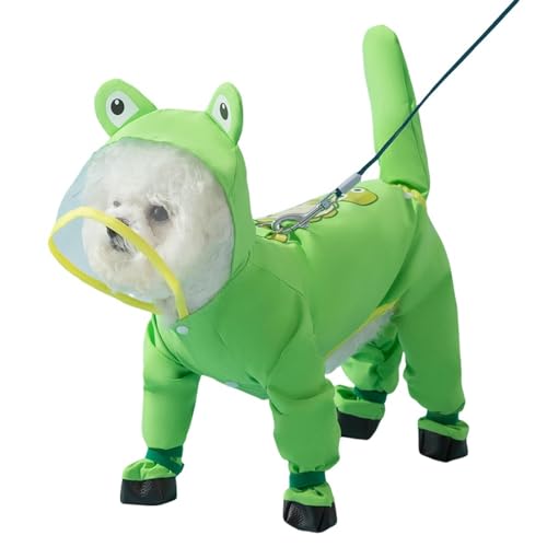 HZHYMBD Regenmantel für Haustiere Pet Regenmantel, Regencape Mit Füßen Kleine Und Mittlere Hunde, Voll wasserdichte Regenkleidung-grüner Frosch-m-7-9 Pfund HZHYMBD Regenmantel für Haustiere Pet Regenmantel, Regencape Mit Füßen Kleine Und Mittlere Hunde, Voll wasserdichte Regenkleidung-grüner Frosch-m-7-9 Pfund von HZHYMBD